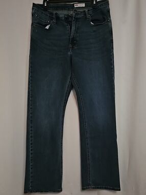Upcycle Recycle DIY Wrangler Relaxed Bootcut Jeans Size 34x32 Call Out Ripped